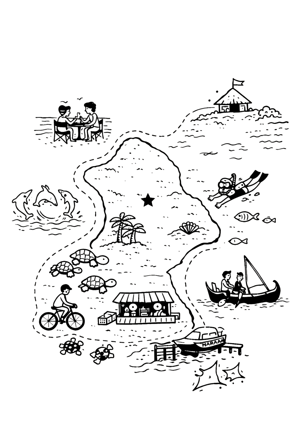 Destination island drawing