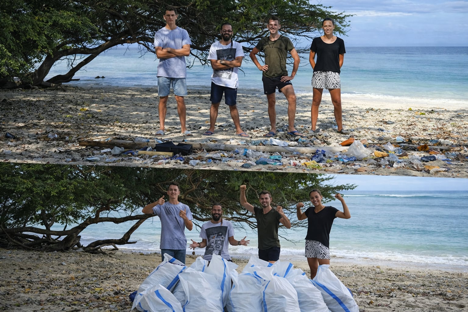 Island beach clean-up on Gili Trawangan