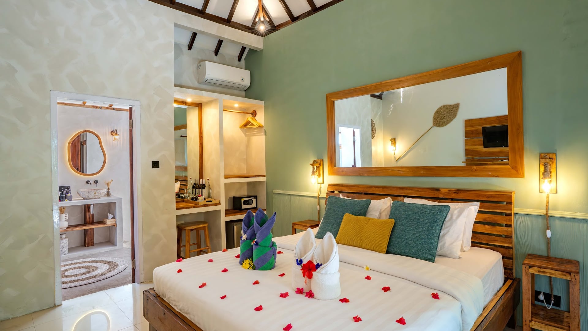 Bask in the gentle sea breeze as light filters through your private b…