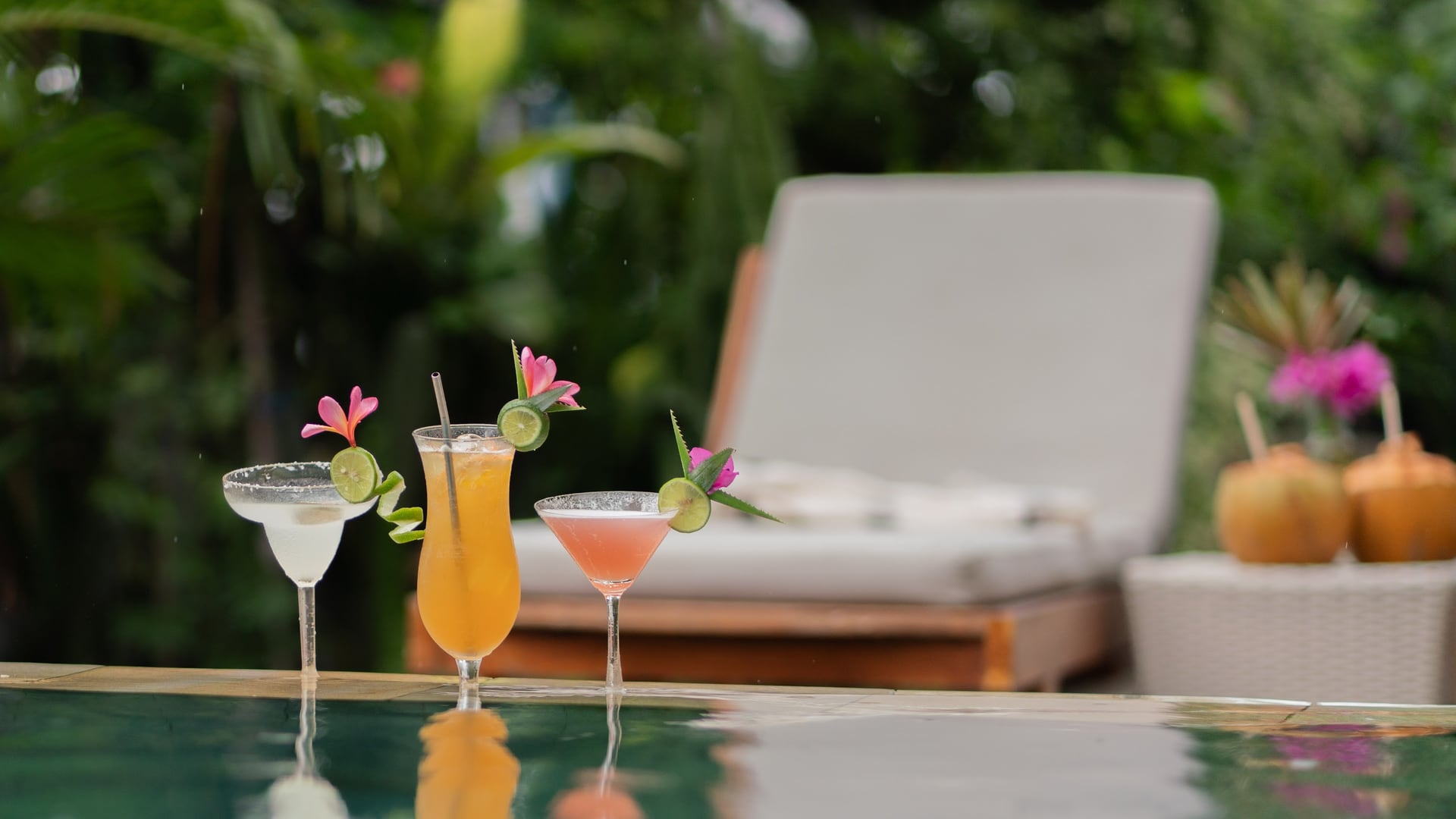 Bask in the morning sunlight as you sip coffee at our vibrant blue ta…