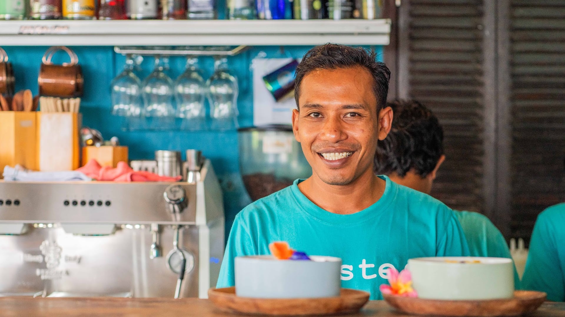Morning light dancing on our blue tables, the aroma of freshly brewed…
