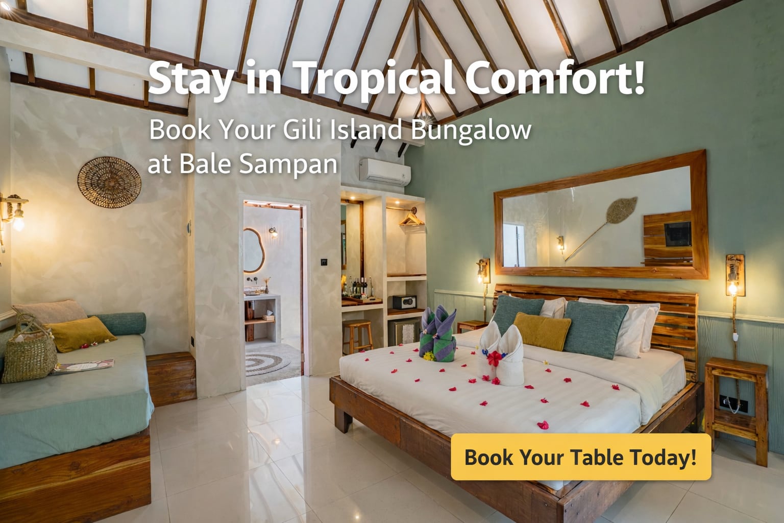 Wake up to the gentle rustle of palm leaves and the soft glow of morn…