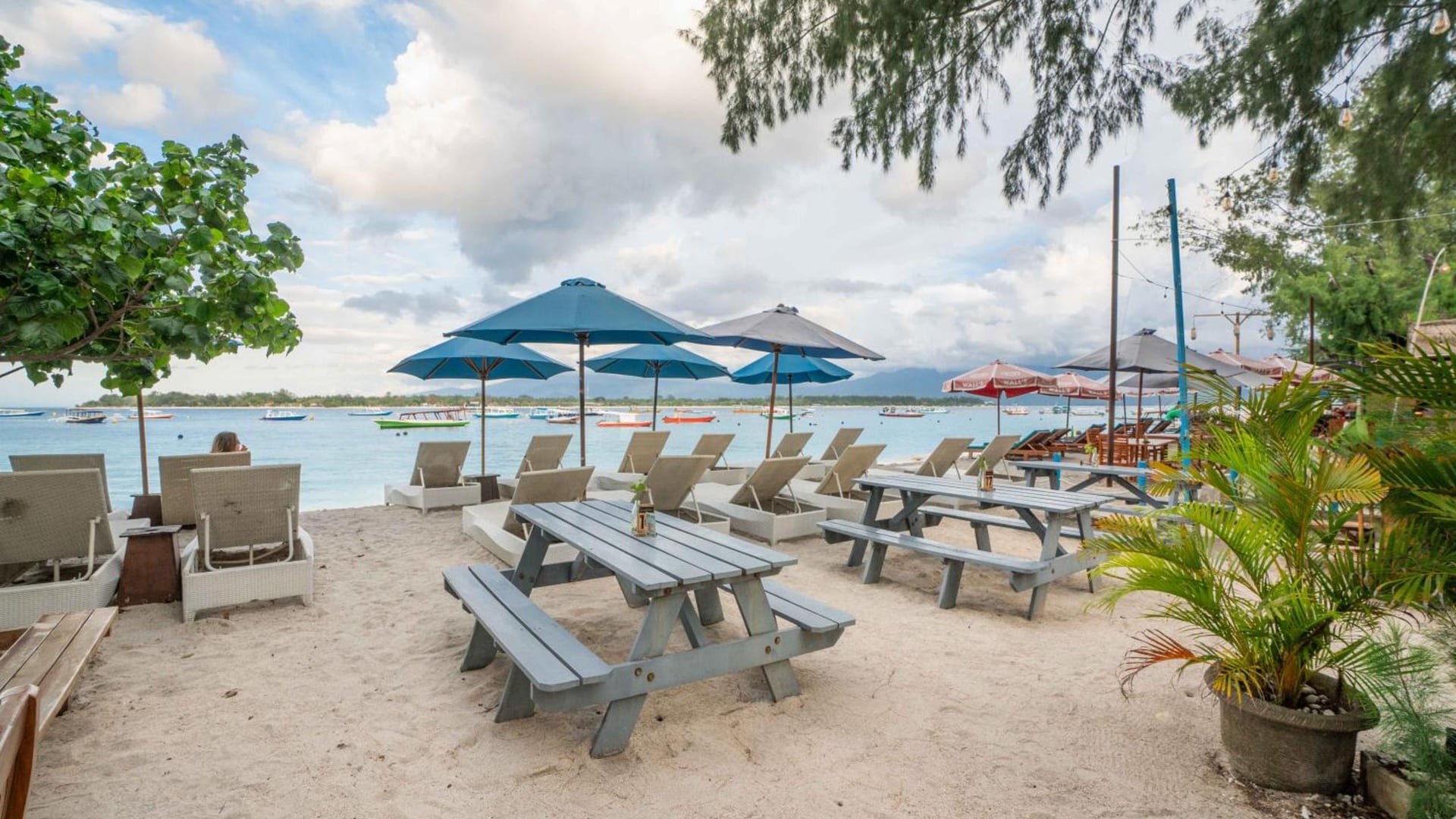 Beachfront seating at Balé Sampan