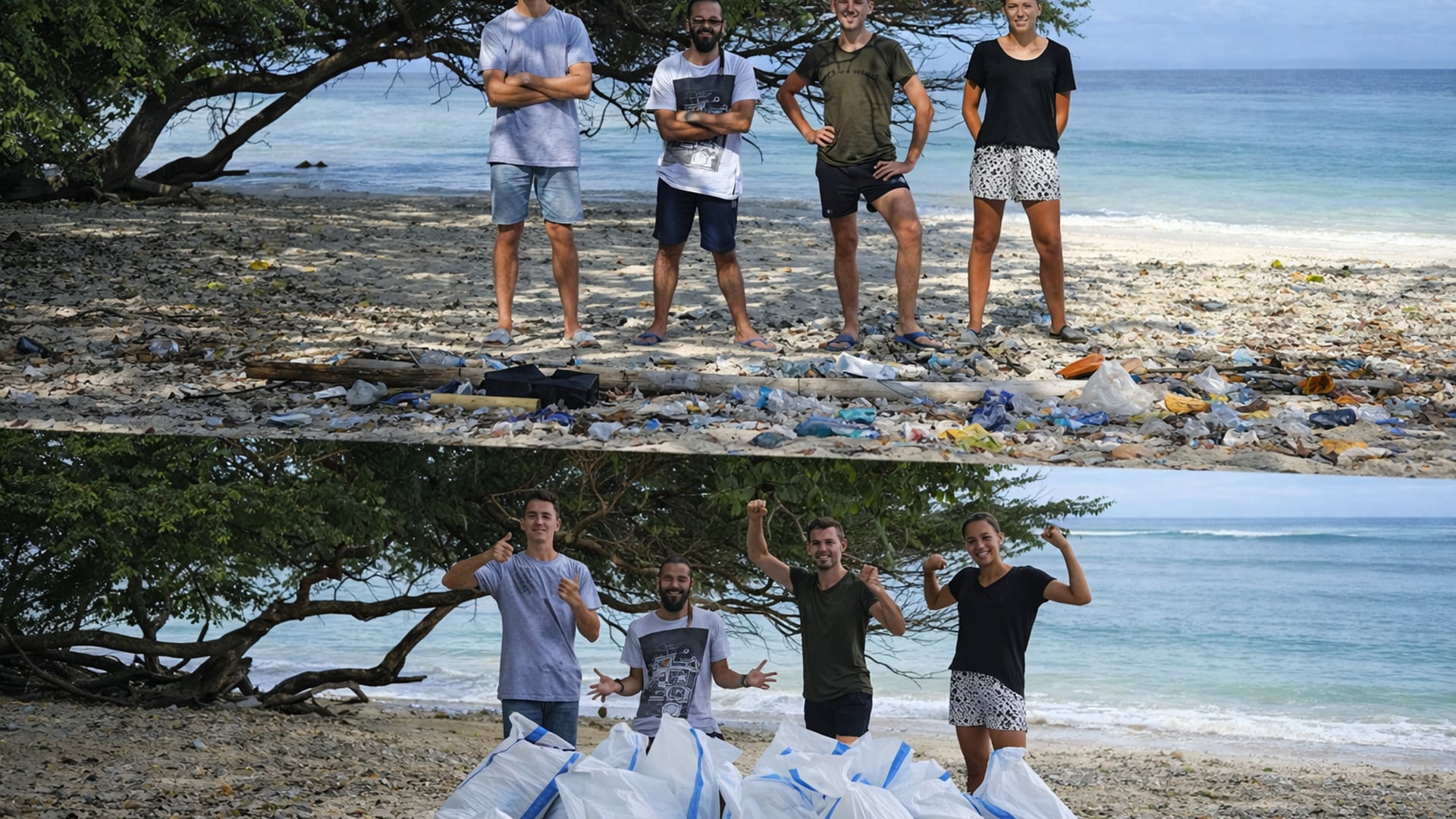 Island beach clean-up on Gili Trawangan